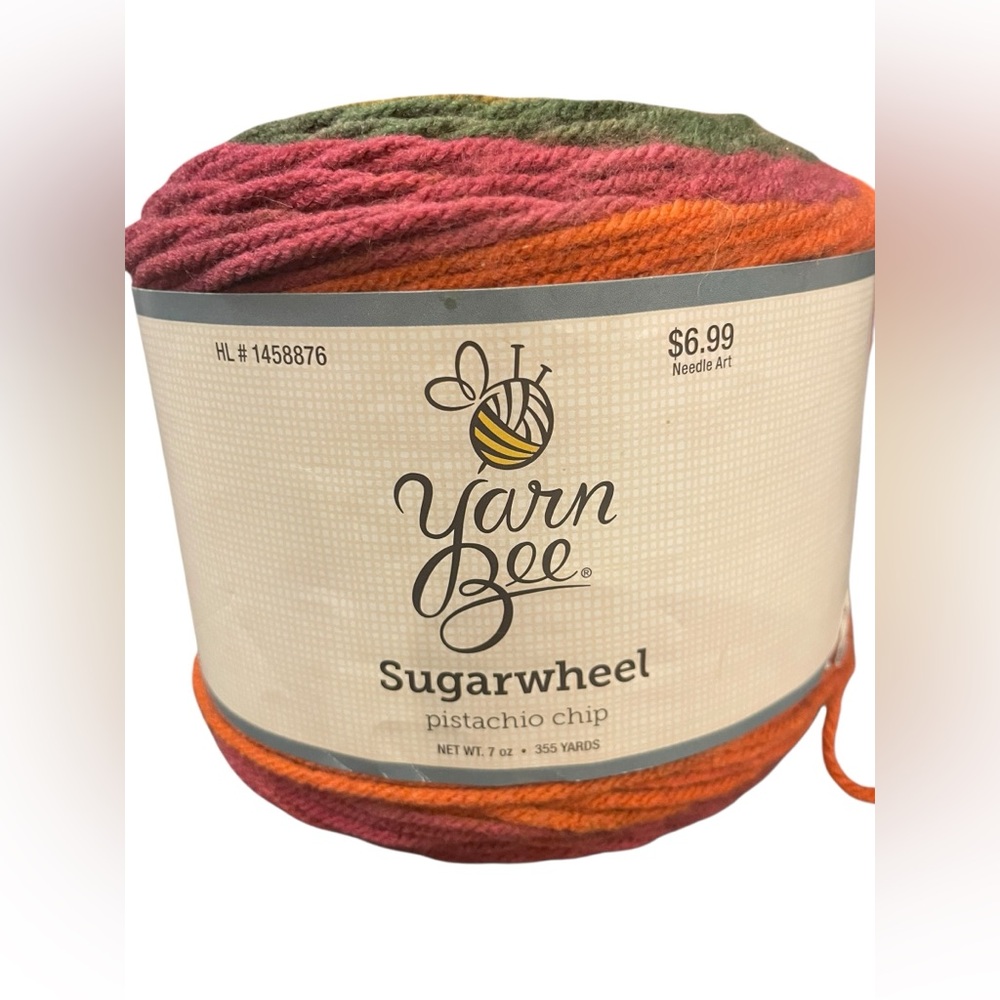 Yarn Bee Sugarwheel Yarn Cake Color Pistachio Chip RARE New! 7 oz 355 Yards‎